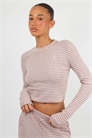 Топ с длинными рукавами Monique с мягкой полоской и мелкой ребристой фактурой артикул 155739313