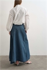 Джинсовая асимметричная юбка макси с заниженной талией артикул 155002167