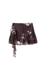 Мини-юбка из тюля с принтом и оборками артикул 148857178
