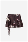 Мини-юбка из тюля с принтом и оборками артикул 148857178