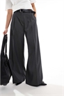 Брюки с высокой талией и широкими брючинами артикул 141858540