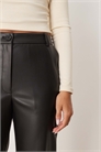 Брюки из искусственной кожи с прямыми брючинами артикул 148444837