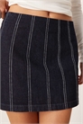 Мини-юбка из джинсовой ткани темно-синего цвета в тонкую полоску co-ord артикул 151965276