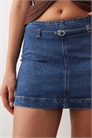 Микро-мини-юбка из денима с ремнем артикул 154855013