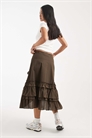 Асимметричная юбка средней длины с оборками артикул 153564708