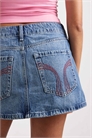 Джинсовая юбка-мини средней длины артикул 154840823