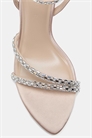 Сандалии на высоком каблуке с украшением из стразов артикул 155182169