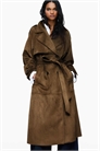 Тренч из искусственной замши артикул 156163127