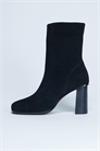 Ботильоны Nellie из натуральной замши на каблуке, черные артикул 144913753