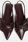 Плоские туфли с открытой пяткой и бантом бордового цвета артикул 151305382