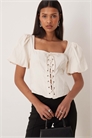Топ-корсет из чистого хлопка в стиле «доярки» артикул 154757026
