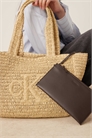 Сумка-тоут из рафии с логотипом среднего размера артикул 154172937