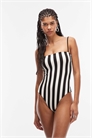 Купальник с квадратным вырезом и несколькими полосками артикул 155250768