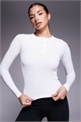 Бесшовная рубашка-хенли с ребристой отделкой, быстросохнущая, с длинными рукавами, для многослойного образа артикул 153398352