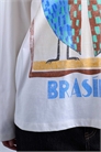 Футболка-скейтер с контрастным воротником и принтом «Бразилиа» артикул 149653718