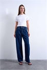 Джинсы средней посадки с широкими брючинами артикул 149629143