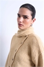 Вязанный асимметричный кардиган со шарфом артикул 154083531