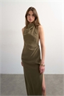 Платье средней длины с драпировкой артикул 154335370