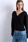 Свитер с V-образным вырезом и затягивающейся талией артикул 151481751