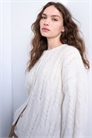 Вязаный пушистый кардиган с косами артикул 142541368