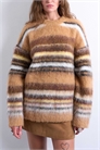 Вязаный свитер оверсайз в полоску артикул 142659556