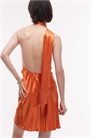 Мини-платье с завязками на шее из атласа артикул 141489842