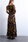 Макси-платье с длинными рукавами и нечетким цветочным принтом артикул 152228742
