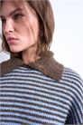 Свитер с вязаным воротником в полоску артикул 143240277