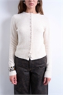 Кардиган с пуговицами, обтянутыми трикотажем артикул 142542033