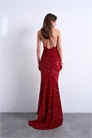 Длинное платье-макси из бархата с пайетками артикул 151225905