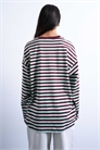 Футболка-скэтер свободного кроя с полосками и длинными рукавами артикул 147562104