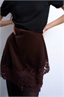 Бархатная асимметричная мини-юбка с кружевной отделкой артикул 150204201