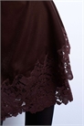 Бархатная асимметричная мини-юбка с кружевной отделкой артикул 150204201