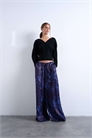 Брюки из атласа с широкими брючинами артикул 151750727