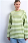 Футболка-скэтер свободного кроя с полосками и длинными рукавами артикул 150323730