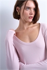 Топ с длинным рукавом и широким вырезом, из ткани премиум-класса артикул 150204519