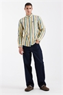 Рубашка свободного кроя с полосками и логотипом артикул 154960881