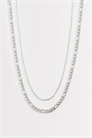 Водонепроницаемое колье из нержавеющей стали с 2-звенной цепочкой и цепочкой «Фигаро» артикул 155003982