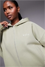 Укороченная толстовка с капюшоном, с высоким содержанием хлопка, вышитым логотипом и застежкой-молнией по шву co-ord артикул 147764578