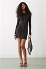 Мини-платье с длинными рукавами и застежкой-кнопкой артикул 155391812