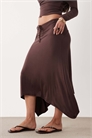 Комплект из юбки-миди с рукавами-бабочками шоколадного цвета артикул 155705890