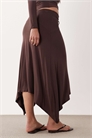 Комплект из юбки-миди с рукавами-бабочками шоколадного цвета артикул 155705890