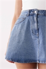 Мини-юбка-круг из денима артикул 155538084
