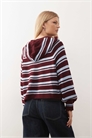 Кардиган в полоску с капюшоном и шарфом артикул 155233252
