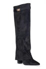 Ботинки до колен с заостренным носком и широким каблуком в стиле кэжуал артикул 155039390