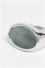 Кольцо-печать с овальным камнем из голубого нефрита артикул 148522335