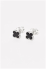 Серьги-гвоздики с черным клевером артикул 153890077