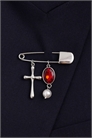 Брошь в виде креста с каменной булавкой артикул 155003984