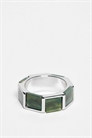 Кольцо с квадратным агатом под мох артикул 153684658