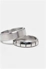 Набор из двух колец из нержавеющей стали с гравировкой и без нее артикул 142542084